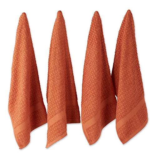 Basic Terry Collection Waffle Dishtowel Set (Solid Spice / 15x26")