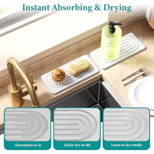 Water Absorbing Stone Tray (8.3" X 4"-white-b)