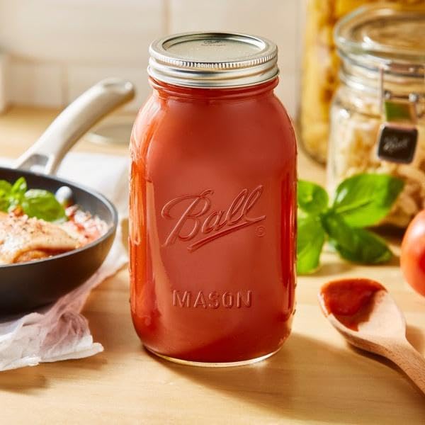Regular Mouth Glass Mason Jars with Lids and Bands (Quart / 32 Ounce (Pack of 3))