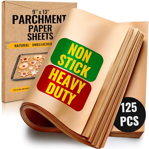 125 Pcs 9x13" Parchment Paper Sheets by Baker's Signature (3. 9" x 13" - 125 Pack)