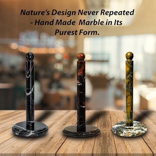 Handmade Black and Gold Marble Paper Towel Holder (Dark Marble)