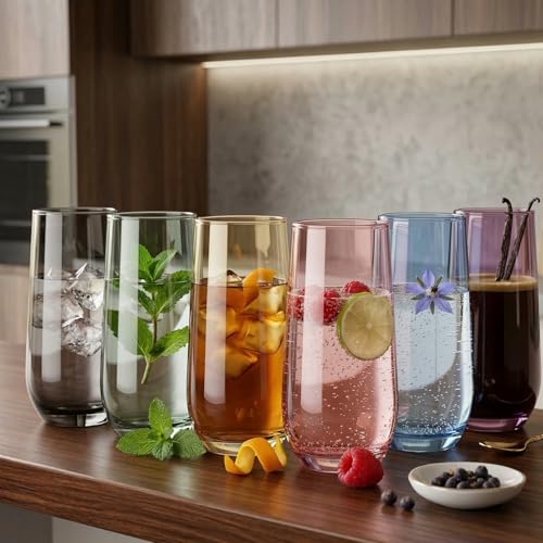Pink Drinking Glasses Set of 6 (Set of 6 / Pink)