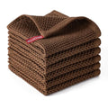 Kitchen Towels 6 (Dark Brown / 12 x 12 - 6 Pack)