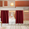 Basement Bathroom Kitchen Cafe Blackout Privacy Window Curtains (Burgundy Red / 34"W x 30"L (Pack of 2))