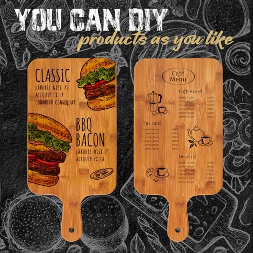 10 Pcs Cutting Boards with Handle (15.7"L x 7.8"W / Carbonized Bamboo)