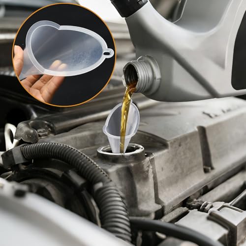 2 Pcs Long Neck Oil Funnel for Automotive