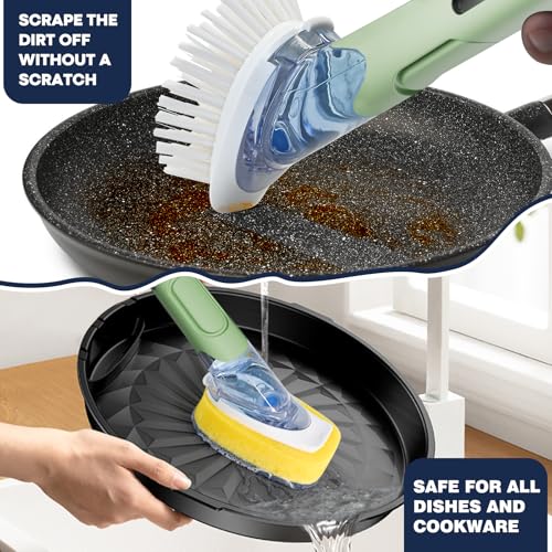 Dish Brush with Soap Dispenser (Green)