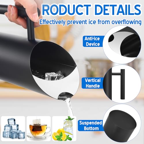 3 Pack 53oz 1.5l Stainless Steel Water Pitcher (53 oz / Black)