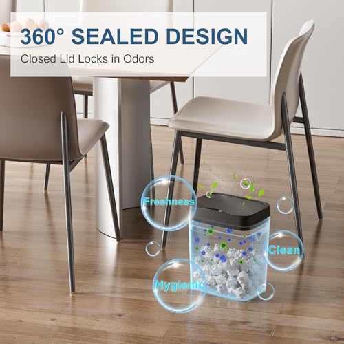 2 Pack 2.7 Gal Bathroom Trash Can with Lid (Black / 2.7 Gal)