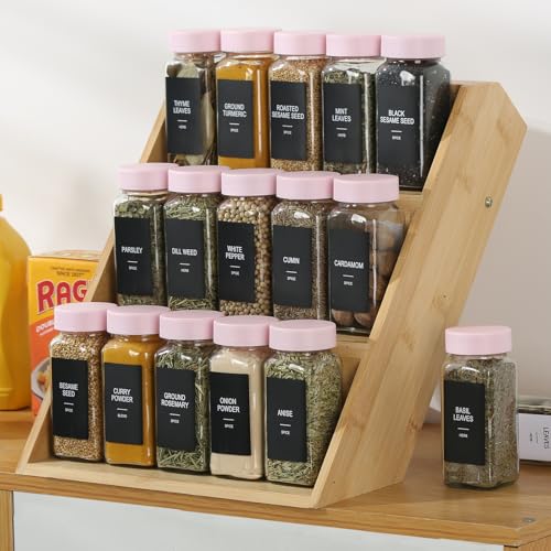 48 Glass Spice Jars with Labels