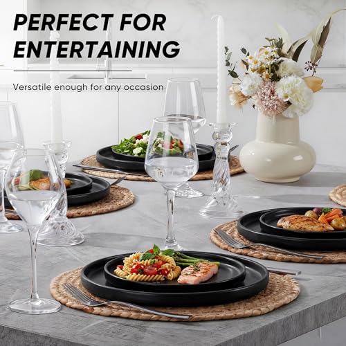 7.9 Inch Ceramic Dinner Plates (Matte Black / 7.9'')