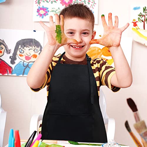Kids Aprons with Large Pocket 2 Pack (Medium / Blackx2)