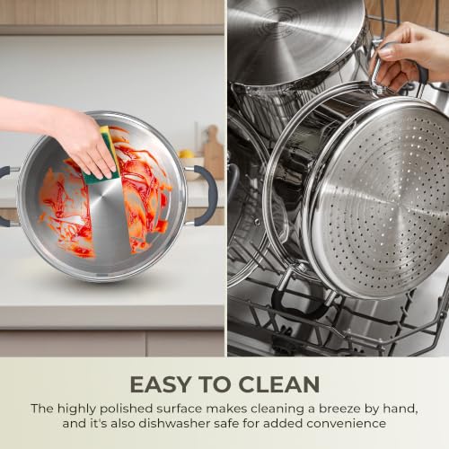 3.1 QT Stainless Steel Steamer Pot for Cooking Vegetables (3.1 Quarts)