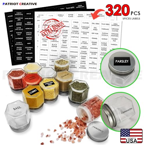 Patriot Set of 21 Large 4oz Magnetic Spice Jars for Refrigerator (SILVER / LARGE ( 4 oz ))
