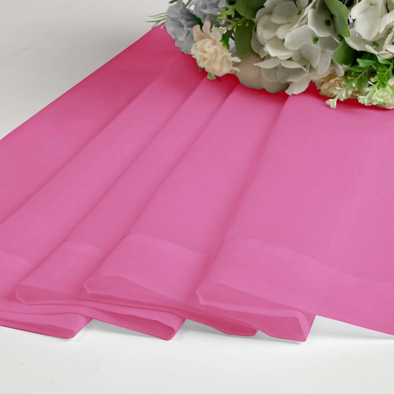 Hot Pink Sheer Curtains 96 Inches Long 2 Panels (Hot Pink / 42"W x 96"L (Pack of 2))