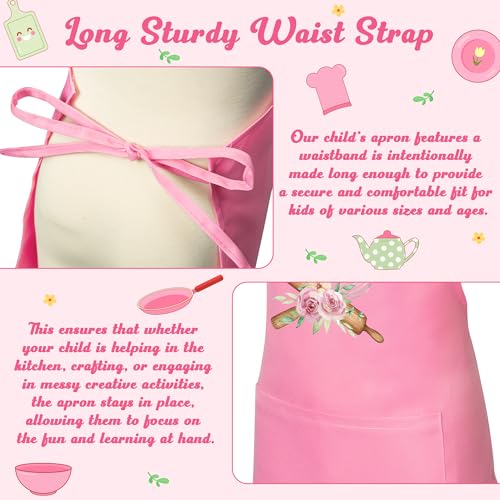 R HORSE 2Pcs Adults Kids Matching Apron Set (Pink Grandma)