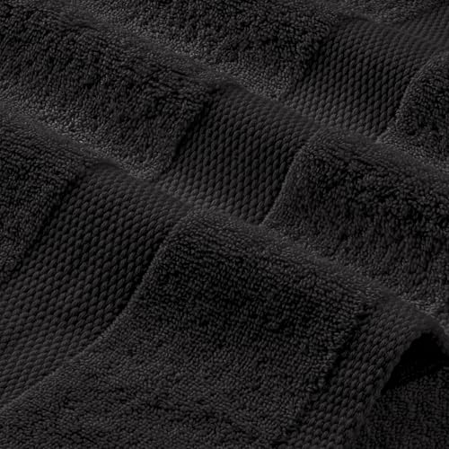 Wealuxe Black Bath Towels 24x50 Inch (Black / Bath Towels 6-Pack, 24x50 Inches)