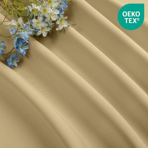 Beige Blackout Curtains 108 inch Length 2 Panels Set (Beige / 52"W x 108"L (Pack of 2))