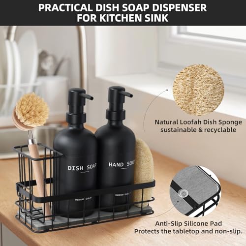 Dish Soap Dispenser for Kitchen (Black)