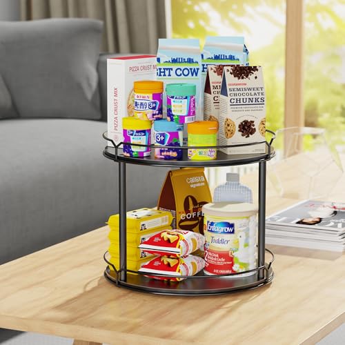 Lazy Susan Organizer 2 Tier (Black-12.4")
