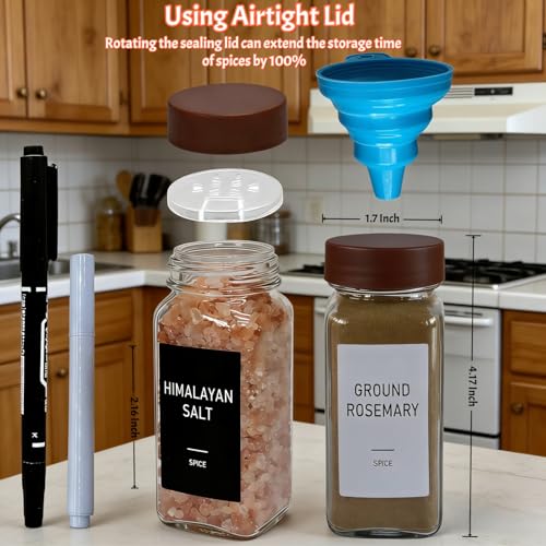 Spice Jars with Labels (Brown)