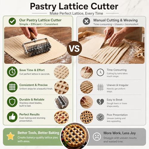 Pastry Lattice Roller Cutter (Wood)