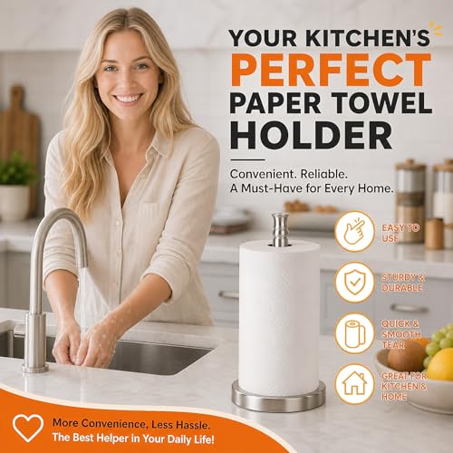 Paper Towel Holder Countertop (Brushed Nickel)