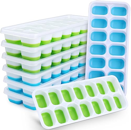 Silicone Ice Cube Tray (4 Blue + 4 Green)