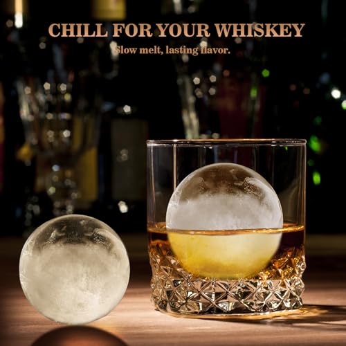 Whiskey Ice Cubes Mold 2 Pack (1.9"-12 Ice Ball-Light Gray)