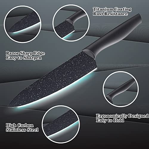Kitchen Knife Set 12 PC Chef Knife Set Black (Black / 12-Piece)