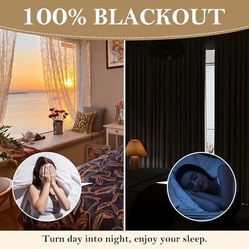 Cream White Linen Blackout Curtains (Z - Cream / 52"W x 84"L (Pack of 2))