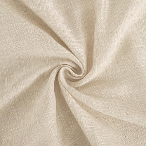 80 Inches Long Natural Linen Curtains 2 Panels Set (Natural / 52"W x 80"L (Pack of 2))