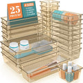 25 PCS Plastic Drawer Organizer Set (Clear Champagne)