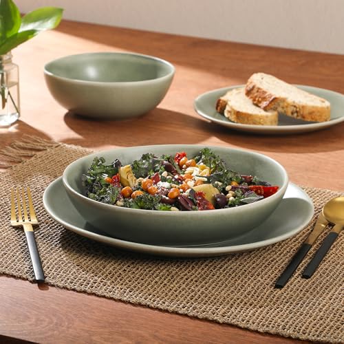 Zion Mist 16 Piece Stoneware Reactive Glaze (Green (Zion Mist) / Service for 4 (16pcs))