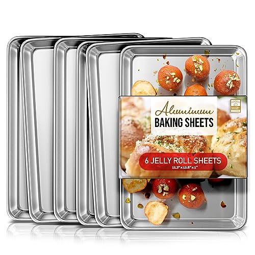 Aluminum Baking Sheet Set (6 Pack / Jelly Roll Pan/10"x15")