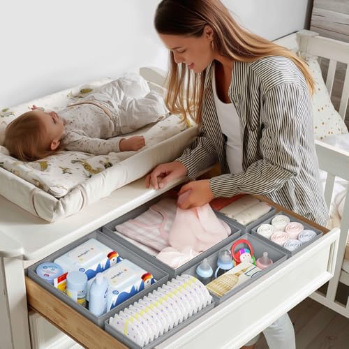 Drawer Organizer Clothes Storage (Gray / 20 Pack)