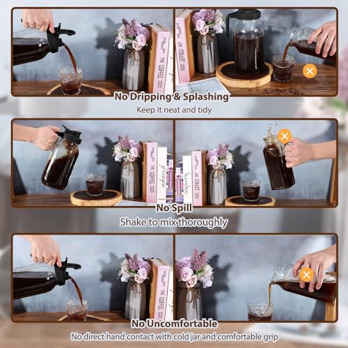 Cold Brew Coffee Maker Pitcher (Black / 64 Ounces)