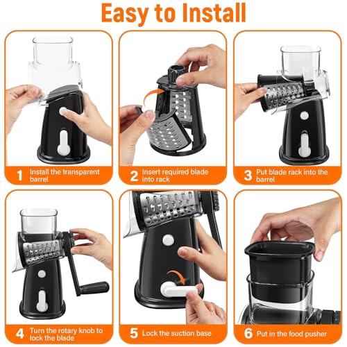 Rotary Cheese Grater Hand Crank (Black)