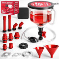 22-Piece No-Spill Coolant Filling Funnel Kit and Siphon Hose Pump, Radiator Coolant Filling Spill-Proof Funnel Kit with Adapters, Extensions, PVC Hose, Engine Oil Funnels, Towel for Universal Vehicle (22 PCS - Pro Kit with Siphon Pump)