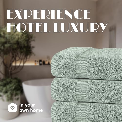 Wealuxe Green Bath Towels 24x50 Inch (Mint Green / Bath Towels 6-Pack, 24x50 Inches)