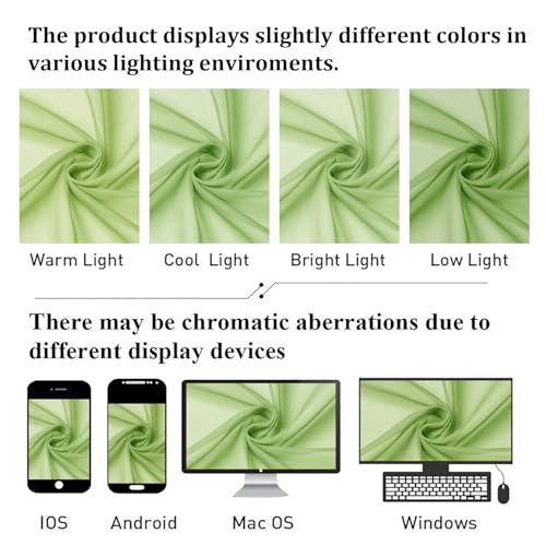 Lime Sheer Curtains 96 Inches Long 2 Panels (Lime / 42"W x 96"L (Pack of 2))