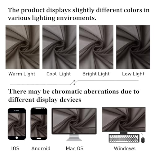 Chocolate Sheer Curtains 78 Inches Long 2 Panels (Chocolate / 42"W x 78"L (Pack of 2))