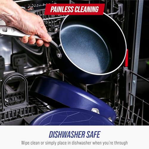 2QT Diamond Infused Ceramic Nonstick Sauce Pan with Lid (2 Quart Saucepan)