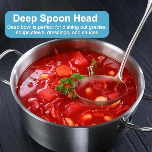 Stainless Steel Soup Ladle (13.8" - Silver)