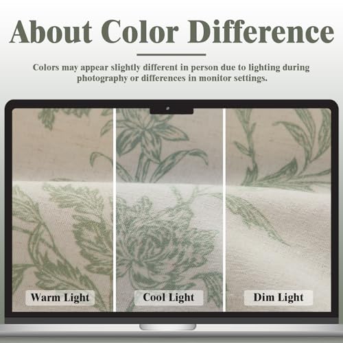 Sage Green Boho Floral 100% Blackout Curtains 96 Inch 2 Panels (Sage Green / 52"W x 96"L (Pack of 2))