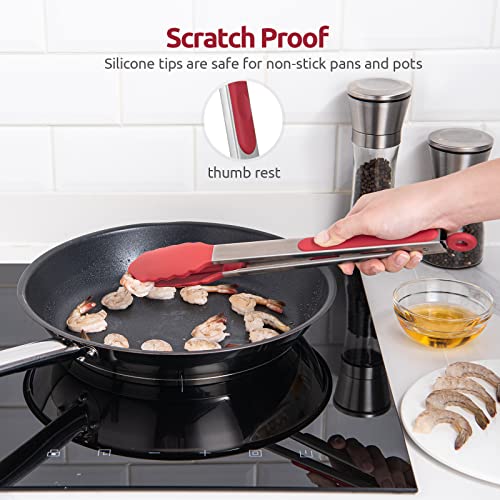 Kitchen Tong for Cooking (Red / 12 inch)