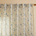 Blue Floral Semi Sheer Boho Linen Curtains 63 Inch Length 2 Panels for Living Room Bedroom Light Filtering Spring Vintage Farmhouse French Tassels Back Tab Drapes (Blue and Green / 50"W x 63"L (Pack of 2))