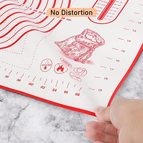 Extra Large Silicone Pastry Mat (Red / 32"L x 24"W)