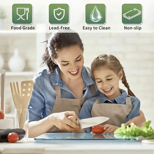 Tempered Glass Cutting Board for Kitchen Counter (12"x8" Clear)