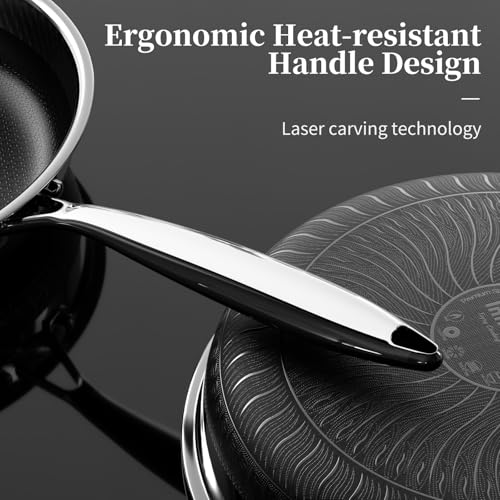 Nonstick Titanium Ceramics Stainless Steel Frying Pan Set 10" (Titanium Ceramic Hybrid Stainless Steel / 10Inch+12Inch)